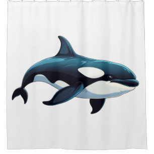 Rideaux De Douche Doodle Cute Orca