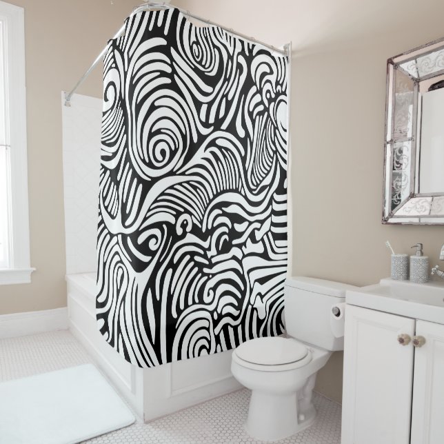 Rideaux De Douche Doodle mélange (En situation)