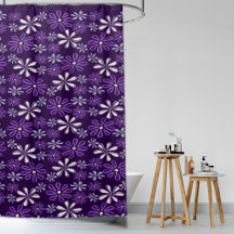 Doodle vintage de fleurs violettes foncées