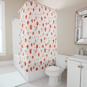 Rideaux De Douche Douce Botanique Rose Cœurs Fantaisistes