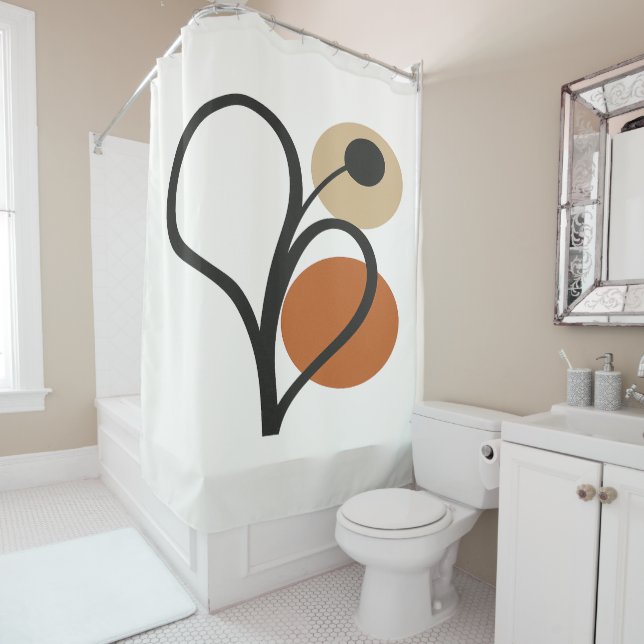 Rideaux De Douche Douce Floraison Botanique Contemporaine (En situation)