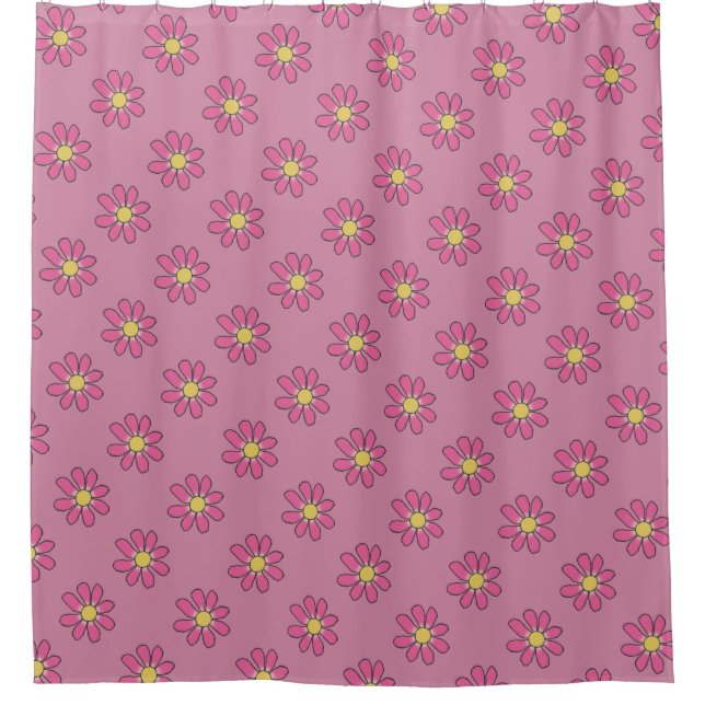 Rideaux De Douche Douce rose Motif de fleurs n'importe quelle couleu (Devant)