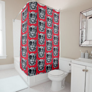 Rideaux De Douche Douche en style - Vibes de chat Steampunk