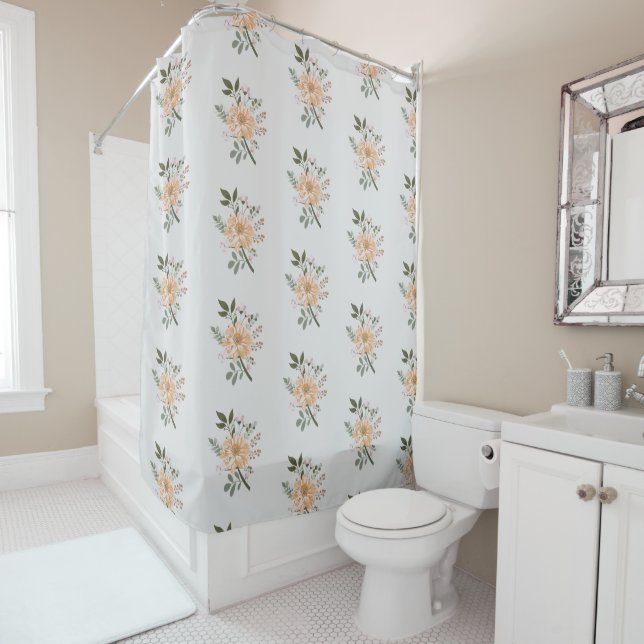 Rideaux De Douche doux floral charmant (En situation)