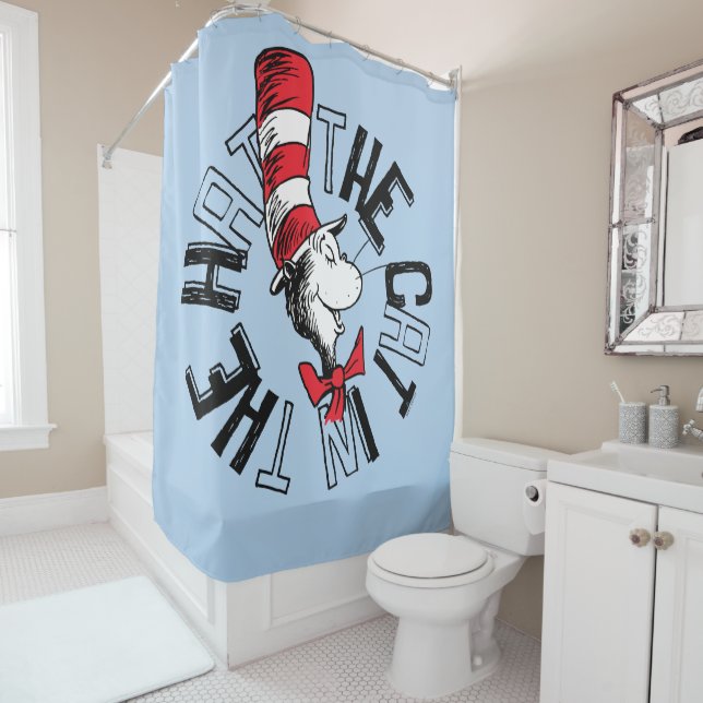 Rideaux De Douche Dr Seuss | Chat dans l'art rond Casquette (En situation)
