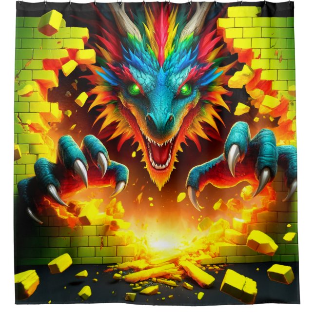 Rideaux De Douche Dragon Art (Devant)