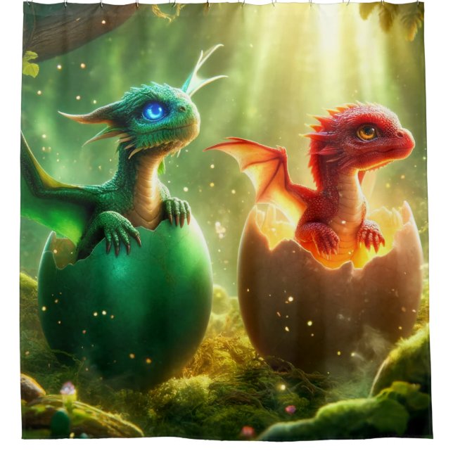 Rideaux De Douche Dragon Babies (Devant)