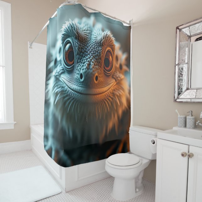 Rideaux De Douche Dragon barbu souriant (En situation)