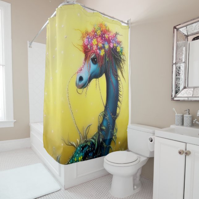 Rideaux De Douche Dragon bohémien fantastique (En situation)