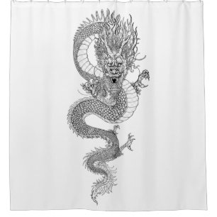 Rideaux De Douche Dragon chinois antique