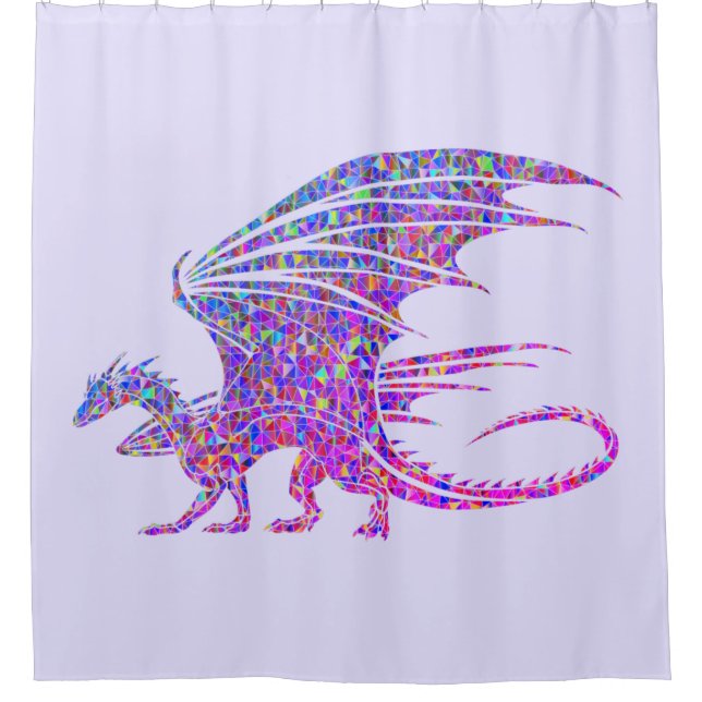 Rideaux De Douche Dragon de mosaïque Extraordinaire violet (Devant)