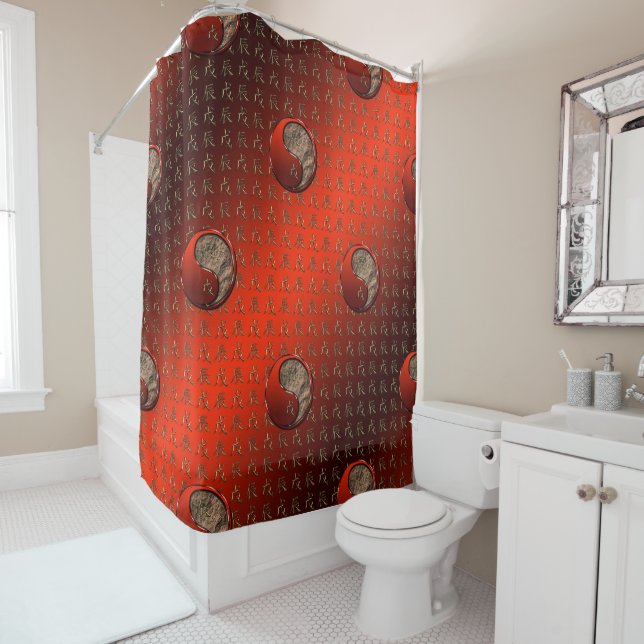 Rideaux De Douche Dragon de Terre (En situation)