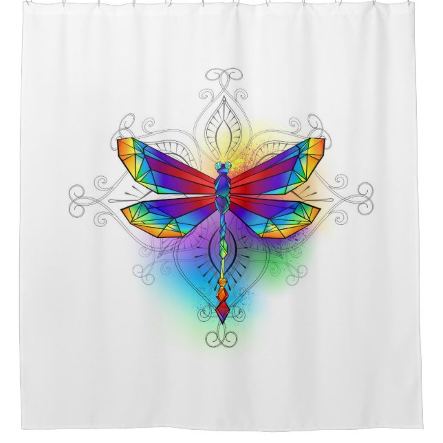 Rideaux De Douche Dragonfly en arc-en-ciel (Devant)
