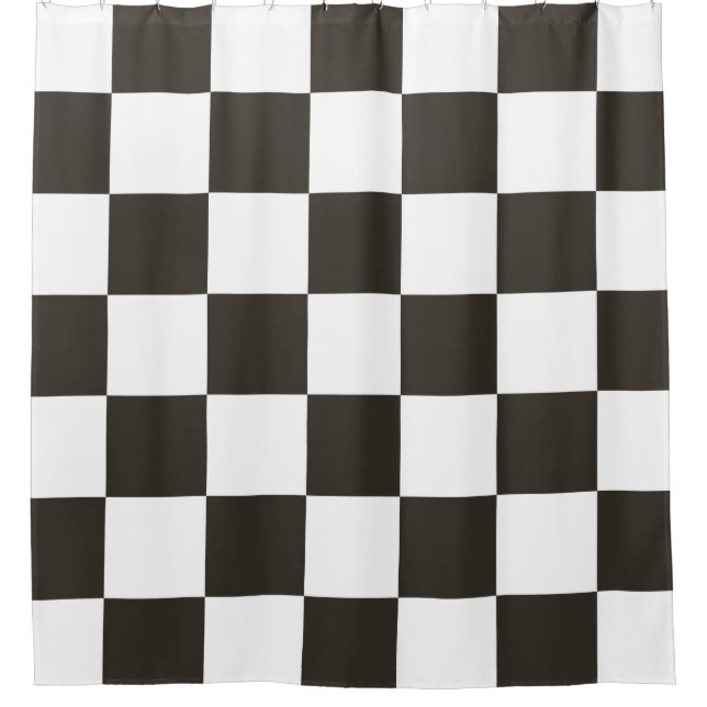 Rideaux De Douche Drapeau À damiers (noir et blanc) (Motif du vérifi (Devant)