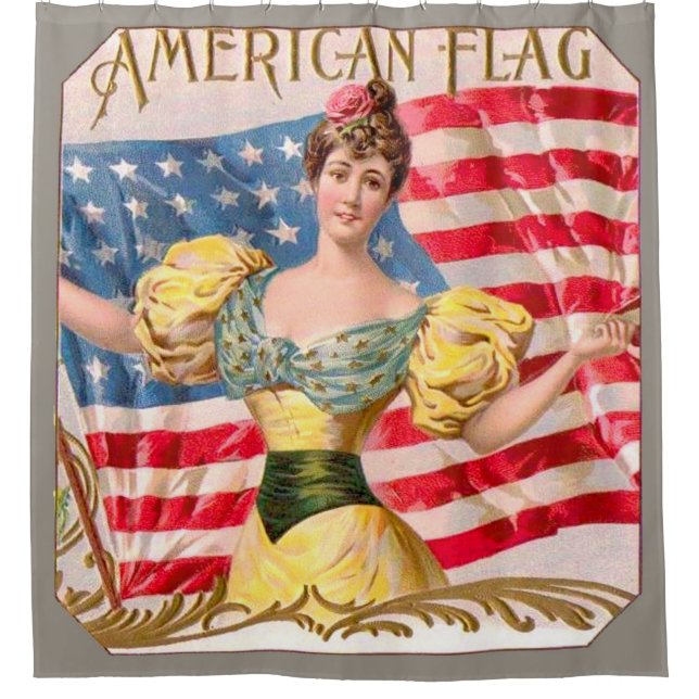 Rideaux De Douche Drapeau américain Lady Liberty Independence (Devant)