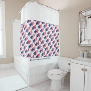 Rideaux De Douche DRAPEAU AMÉRICAIN Patriotique Écriture Customisée