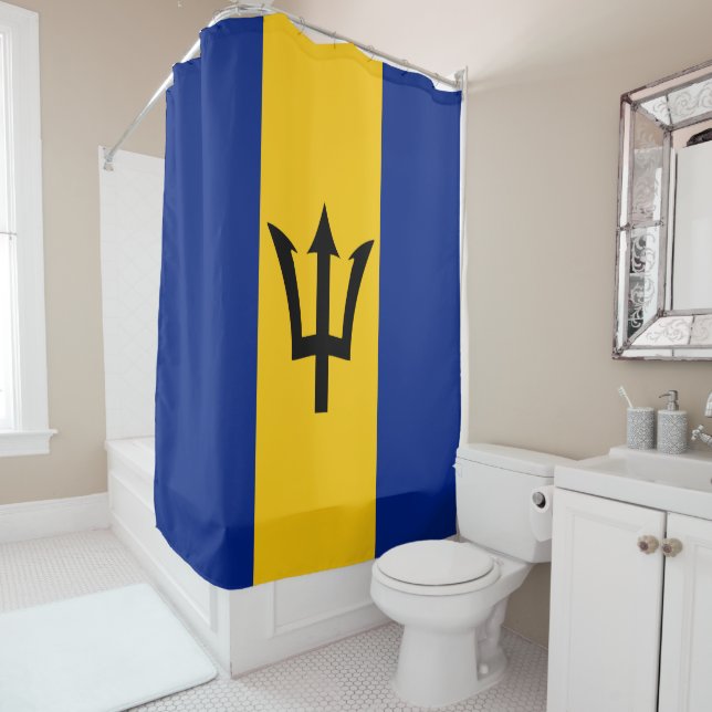 Rideaux De Douche Drapeau Barbade (En situation)