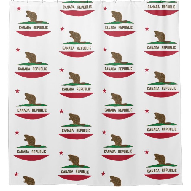 Rideaux De Douche Drapeau Beaver Canada Republic California (Devant)