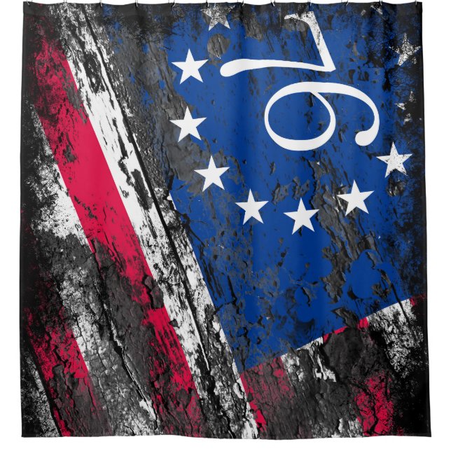 Rideaux De Douche Drapeau Betsy Ross 1776 4 juillet patriotique (Devant)