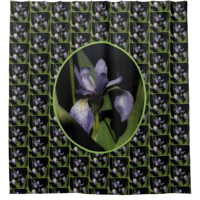 Rideaux De Douche Drapeau bleu Iris Motif (Devant)