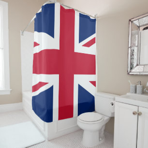 Rideaux De Douche Drapeau britannique Union Jack Angleterre Rouge Bl