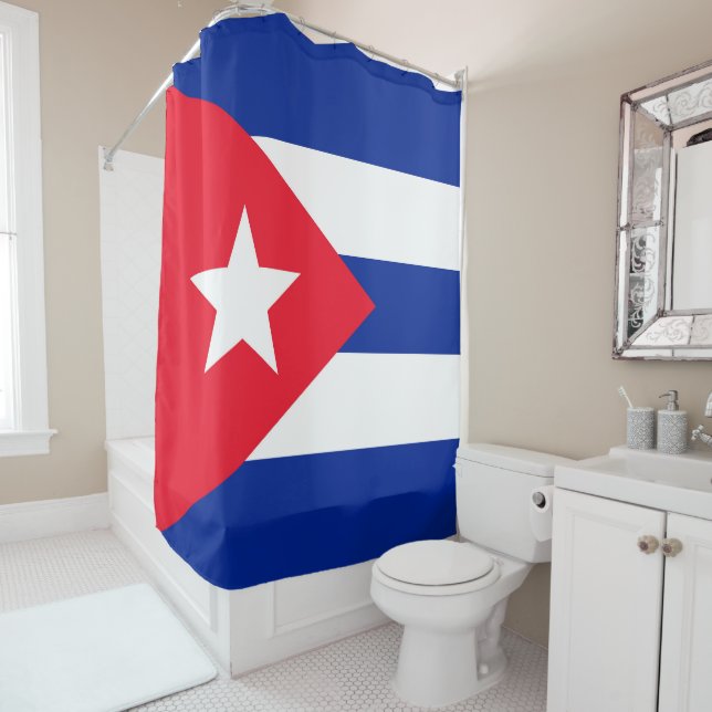 Rideaux De Douche Drapeau Cuba (En situation)