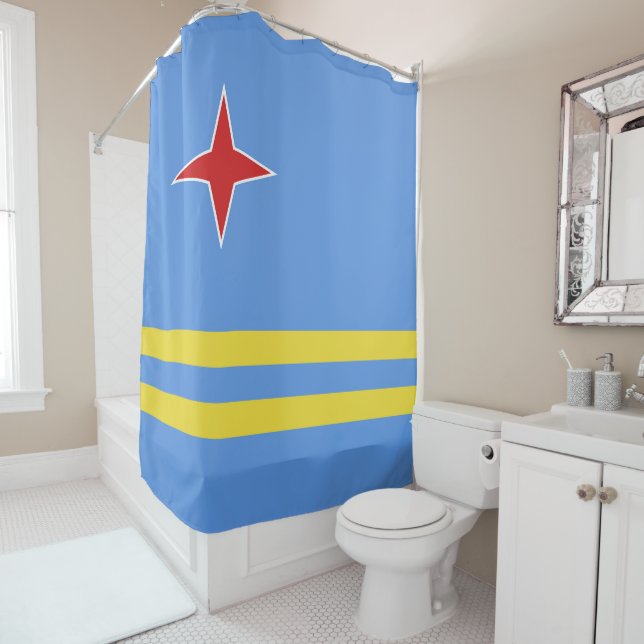 Rideaux De Douche Drapeau d'Aruba (En situation)