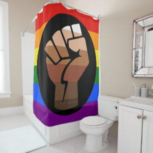 Rideaux De Douche Drapeau de couleur des personnes queer de Slippery