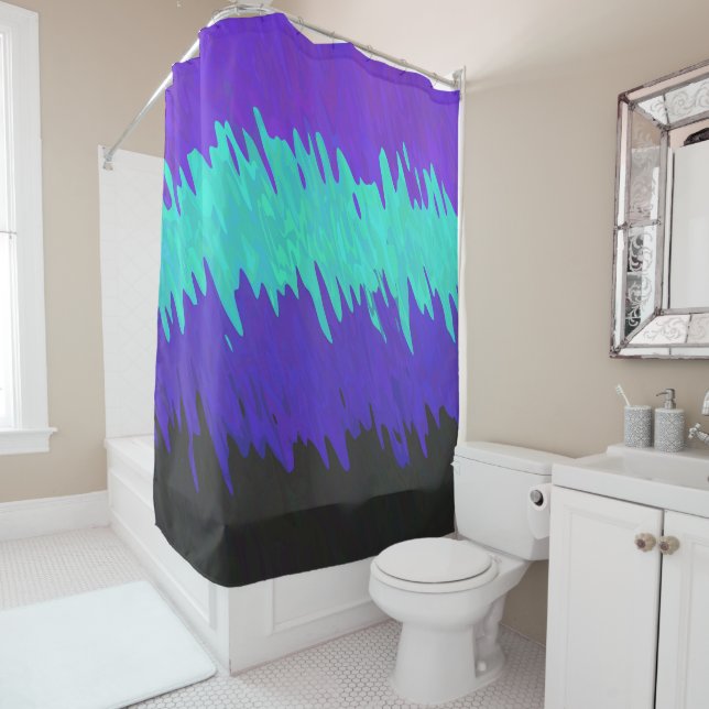 Rideaux De Douche Drapeau de fierté Alexigender Abstrait Squiggly Tr (En situation)