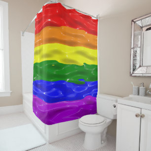 Rideaux De Douche Drapeau de fierté de SlipperyJoe's vernis liquide