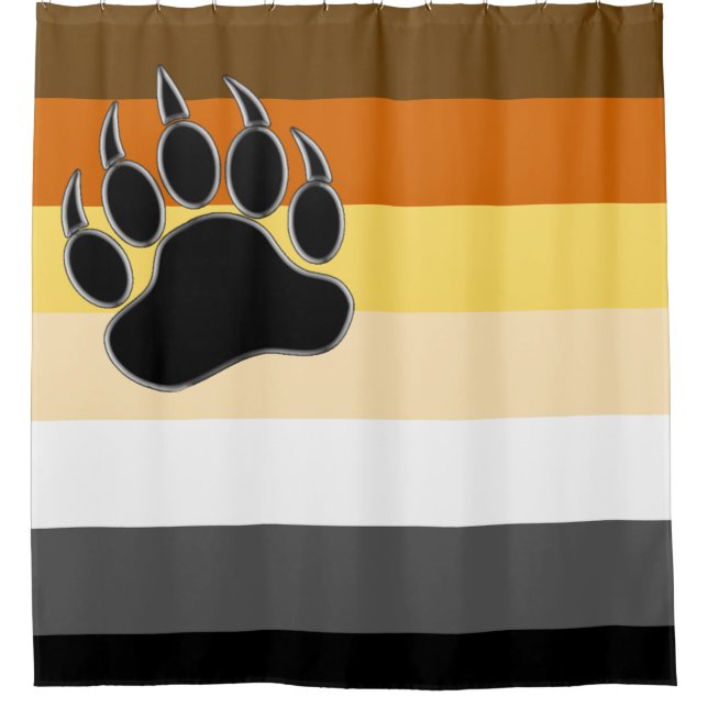 Rideaux De Douche Drapeau de fierté des ours gays et patte d'ours (Devant)