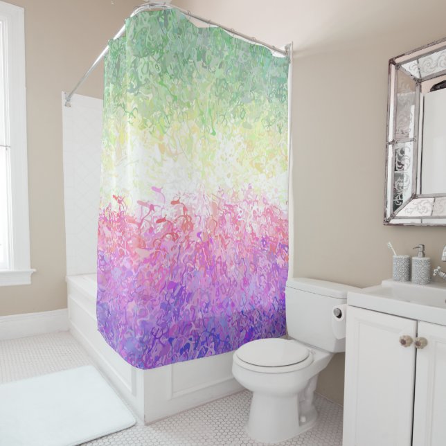 Rideaux De Douche Drapeau de Fierté Genderdoe Abstrait Boho Trippy (En situation)