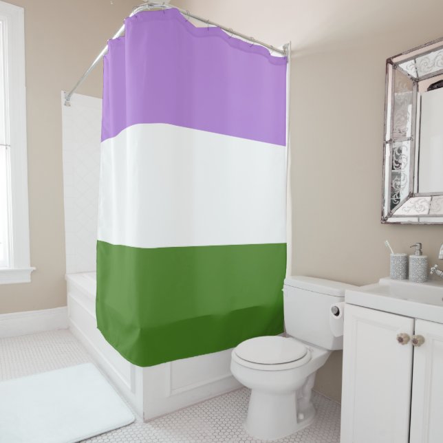 Rideaux De Douche Drapeau de fierté genderqueer (En situation)