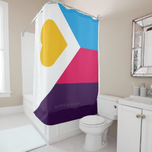 Rideaux De Douche Drapeau de fierté polyamoureuse tricolore de Slipp