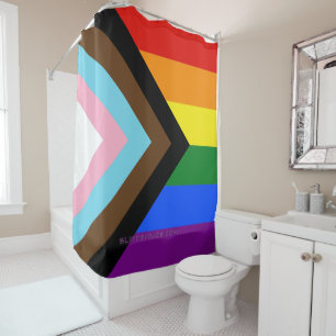 Rideaux De Douche Drapeau de fierté Progress Pride de SlipperyJoe si