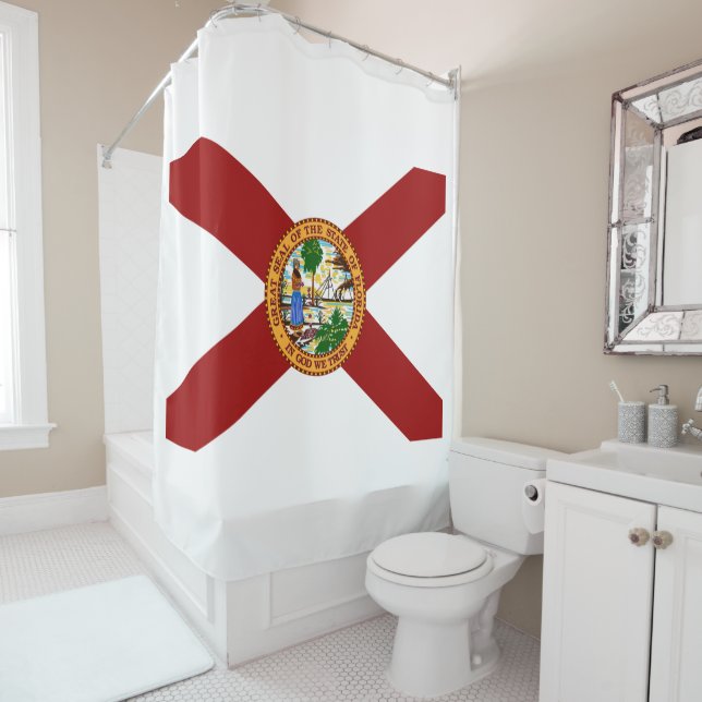 Rideaux De Douche Drapeau de Floride (En situation)