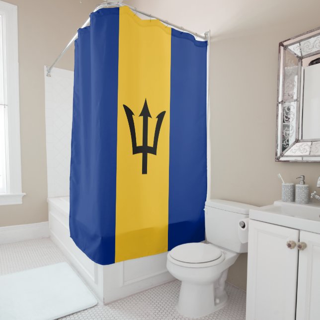 Rideaux De Douche Drapeau de la Barbade (En situation)