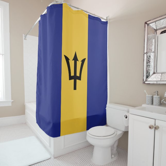 Rideaux De Douche Drapeau de la Barbade (En situation)