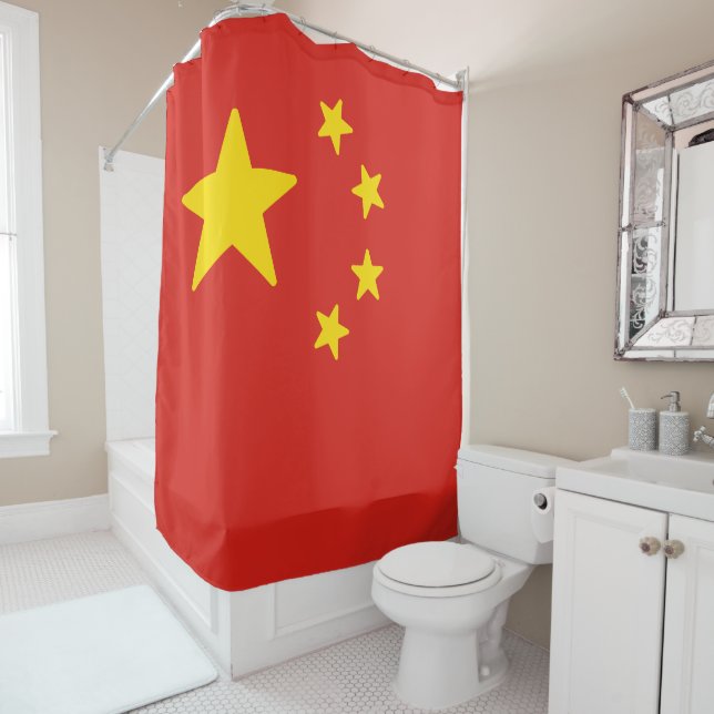 Rideaux De Douche Drapeau de la Chine (En situation)
