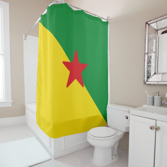 Rideaux De Douche Drapeau de la Guyane (En situation)