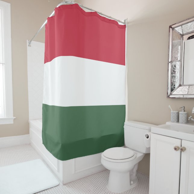 Rideaux De Douche drapeau de la Hongrie (En situation)