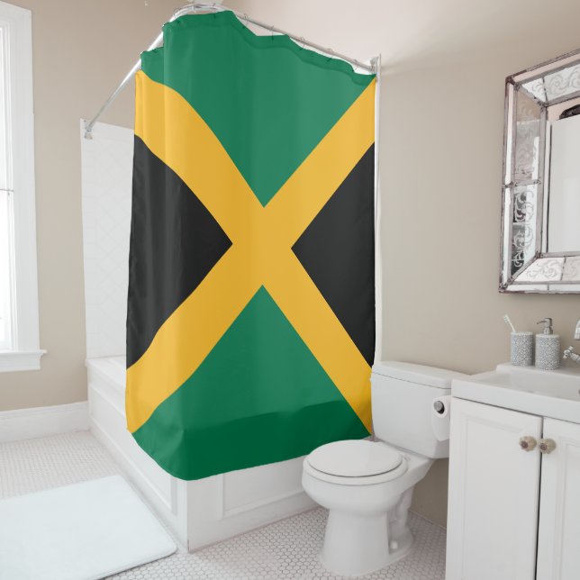 Rideaux De Douche Drapeau de la Jamaïque (En situation)