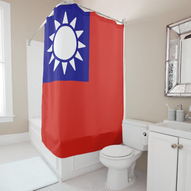 Rideaux De Douche Drapeau de la République de Chine (En situation)