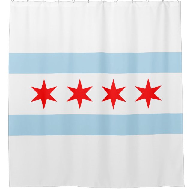 Rideaux De Douche Drapeau de la ville de Chicago (Illinois) (Devant)