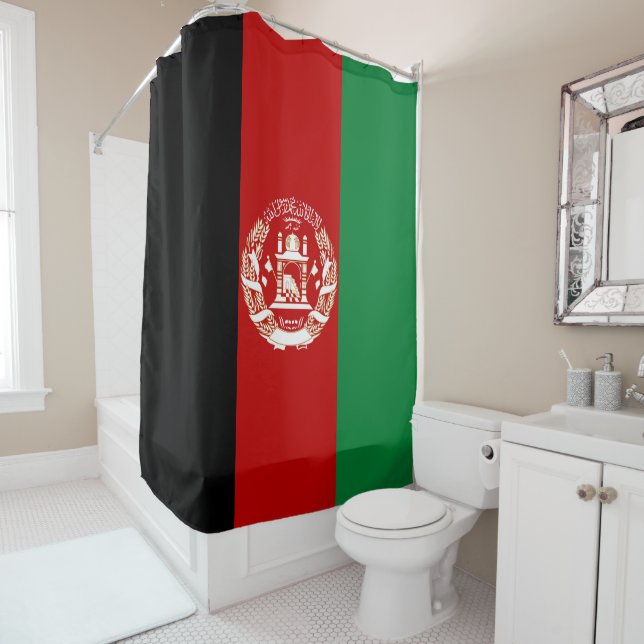 Rideaux De Douche Drapeau de l'Afghanistan (En situation)