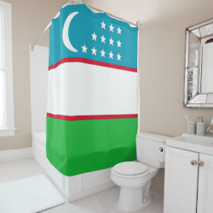 Rideaux De Douche Drapeau de l'Ouzbékistan
