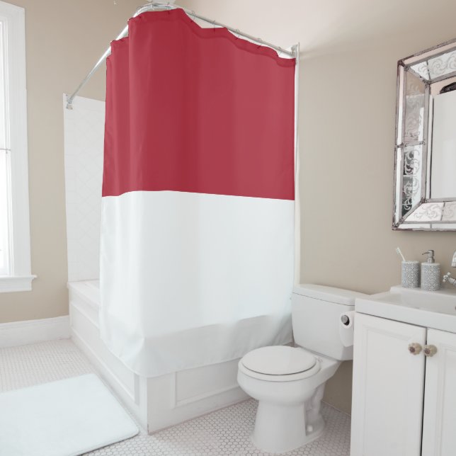 Rideaux De Douche Drapeau de Monaco (En situation)