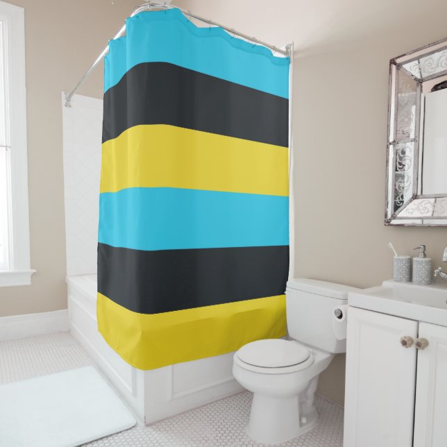 Rideaux De Douche Drapeau de Nassau (En situation)