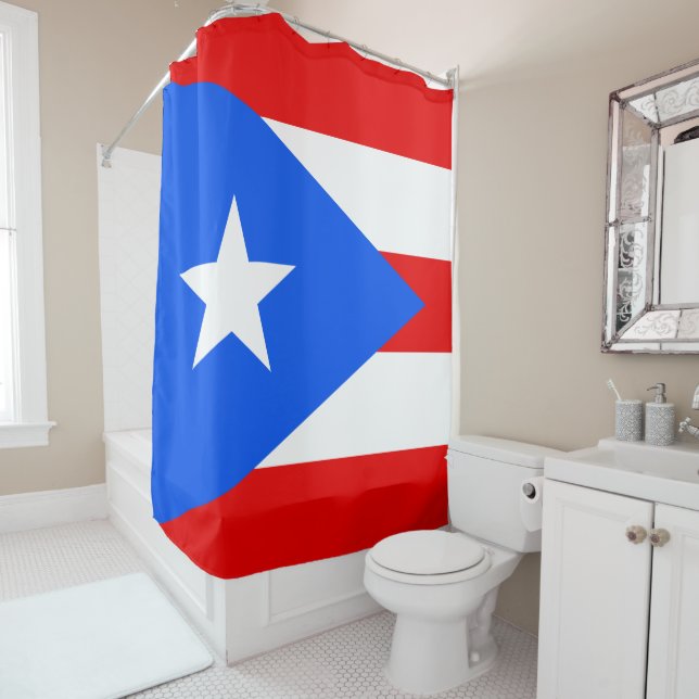 Rideaux De Douche Drapeau de Porto Rico (En situation)