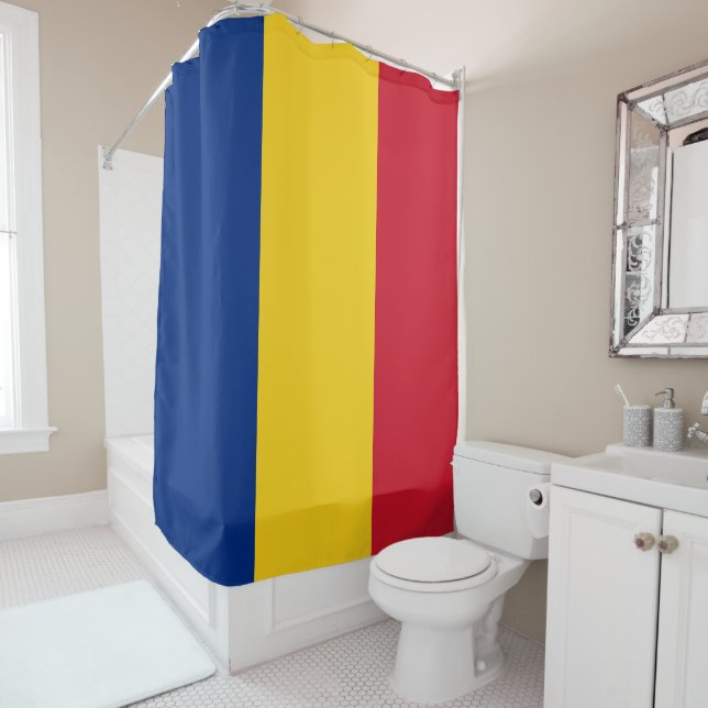 Rideaux De Douche Drapeau de Roumanie (En situation)